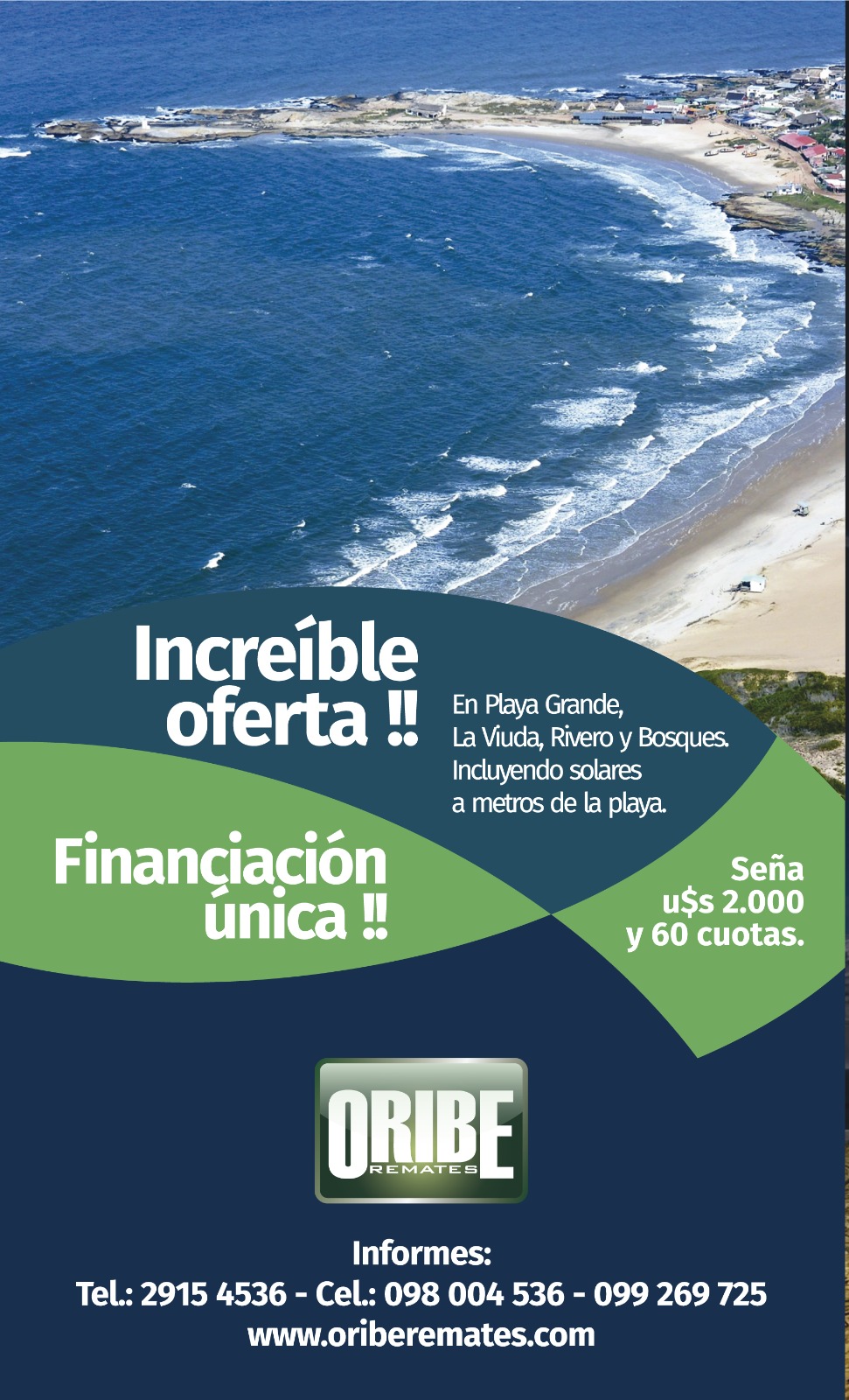 Financiación, seña 2000 y 60 cuotas